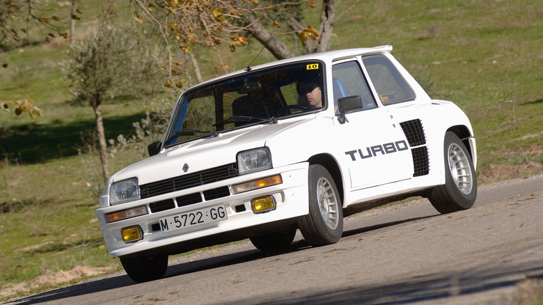 White Renault 5 Turbo In A Corner