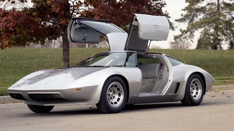 Chevrolet Aerovette prototype with gull-wing doors open