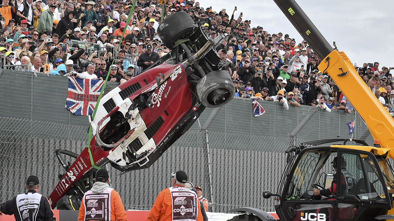 Zhou silverstone crash halo