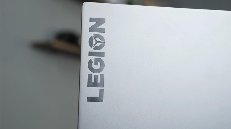 Legion branding on a Lenovo gaming laptop.