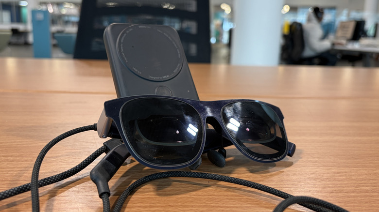 Xreal neo and Xreal 1S glasses on a table