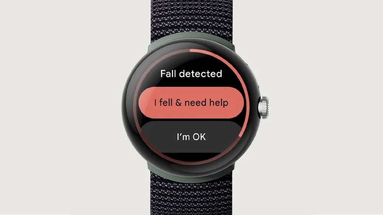 Google Pixel Watch Fall Detection screen demo
