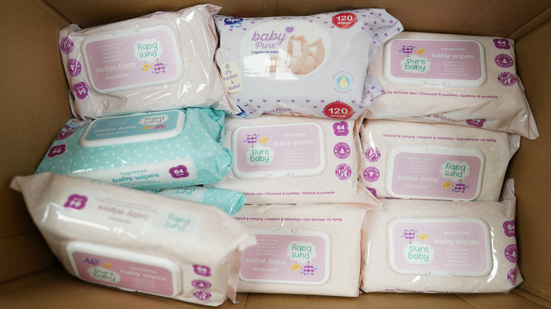 box of baby wipes