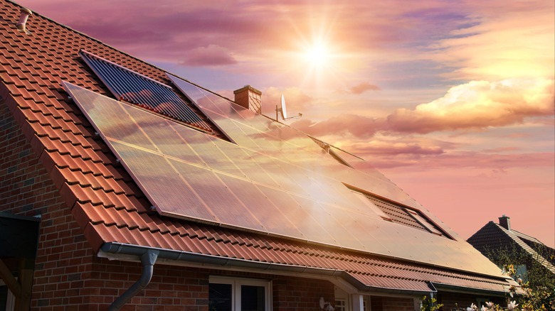 solar panels on a rooftop