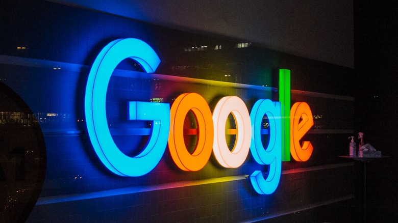 Google logo glowing colors