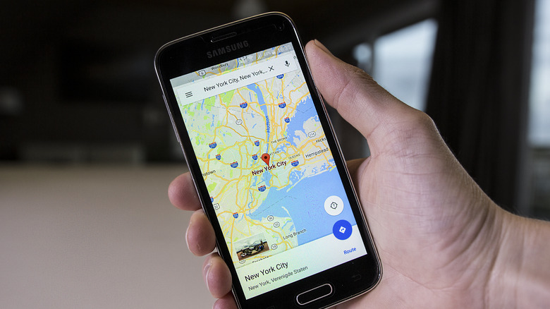 Google Maps open on smartphone