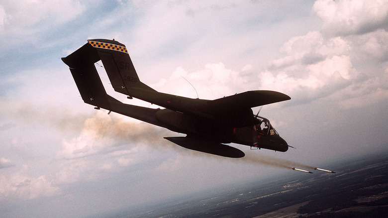 OV-10 airborne firing rockets