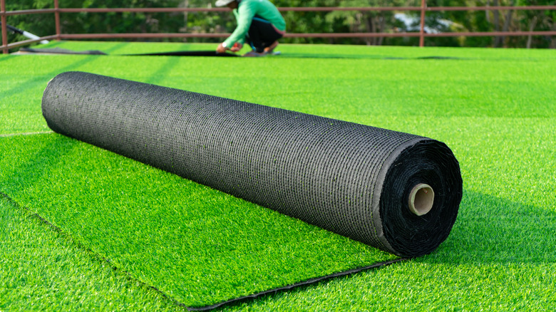 Roll of fake turf