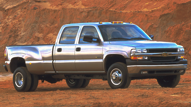 2001 Chevrolet Silverado HD Duramax parked sand