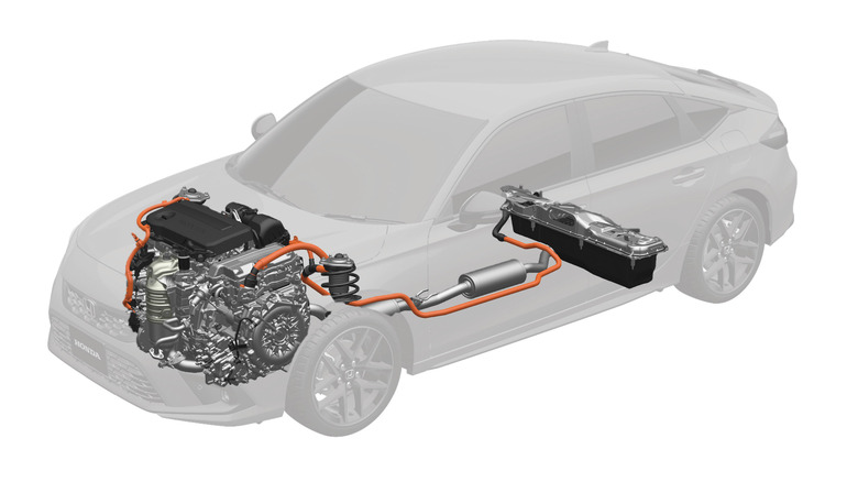 Civic e:HEV powertrain illustration