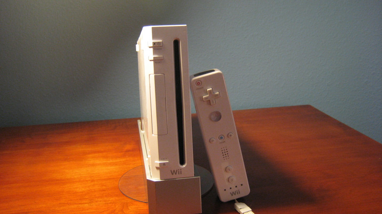 The Wii console and its motion controller, the Wiimote