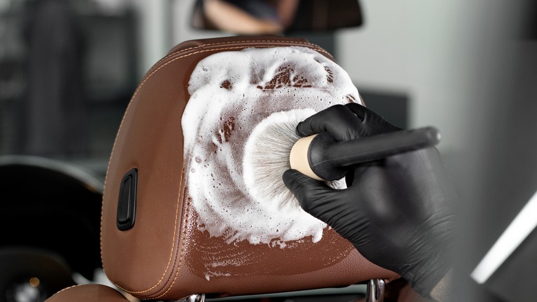 cleaning leather car seat