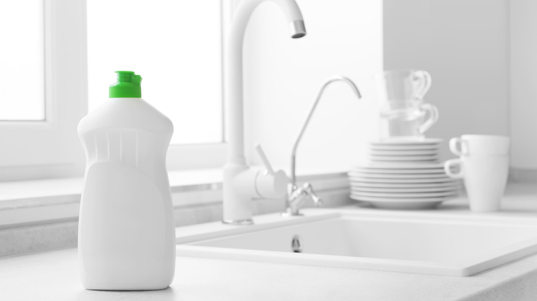 dish soap on counter