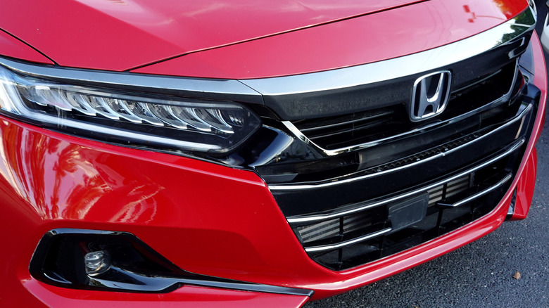 Front fascia of a red Honda Accord