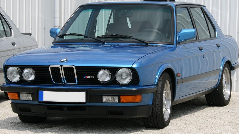 blue 1980's BMW M5