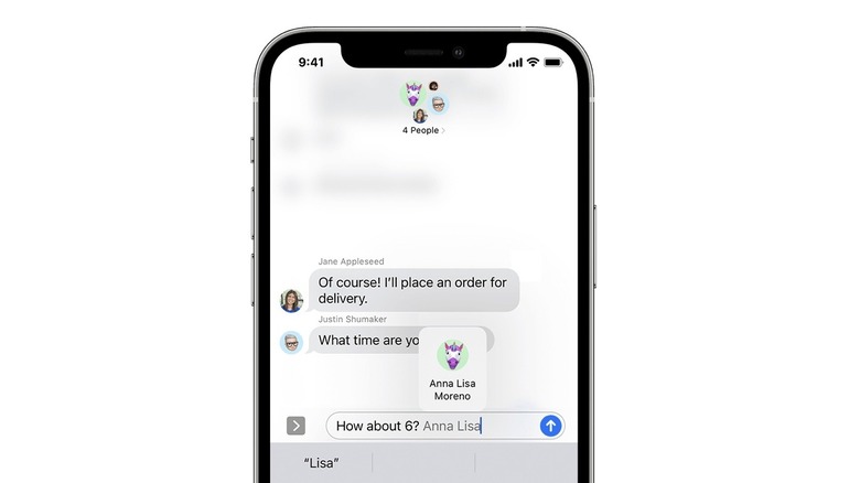 iMessage group chat mention on iPhone