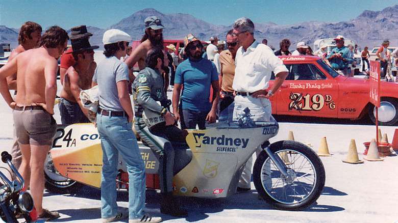 Corbin Quicksilver motorcycle show parked