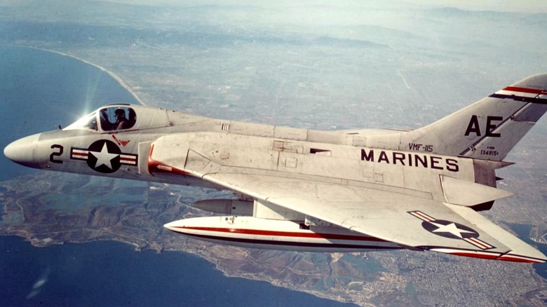  Douglas F4D-1 flying over land