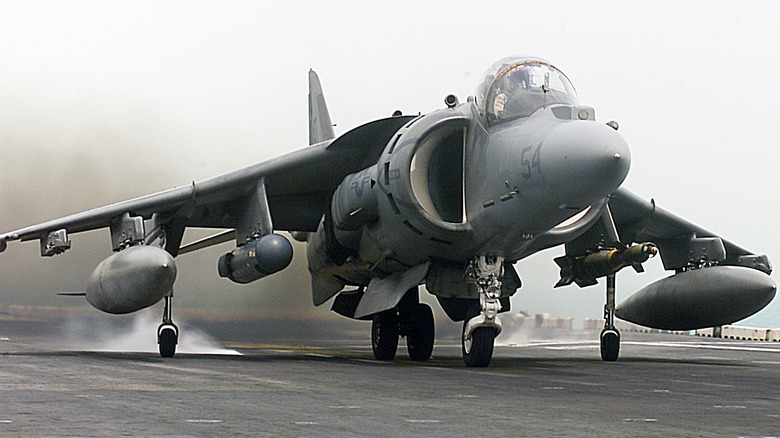 AV-8B Harrier II jet taking off