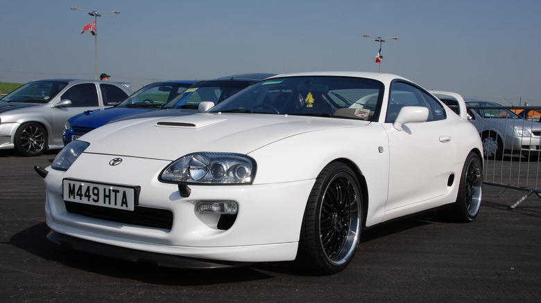 White Toyota Supra Mk 4 frontside