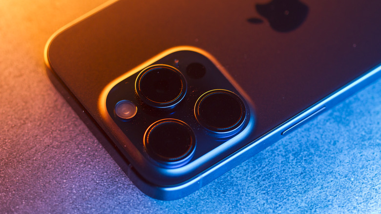 iPhone's camera module with artistic lighting