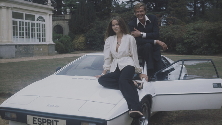 Actors Barbara Bach and Roger Moore