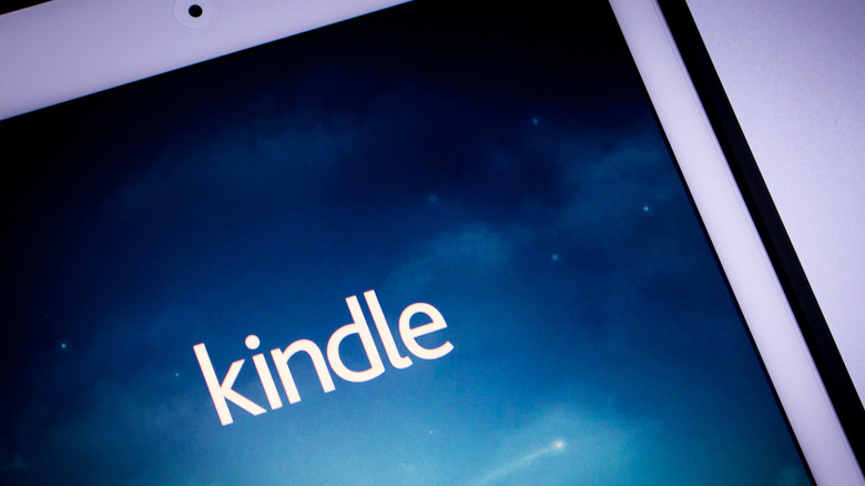 The Kindle app logo on an iPad