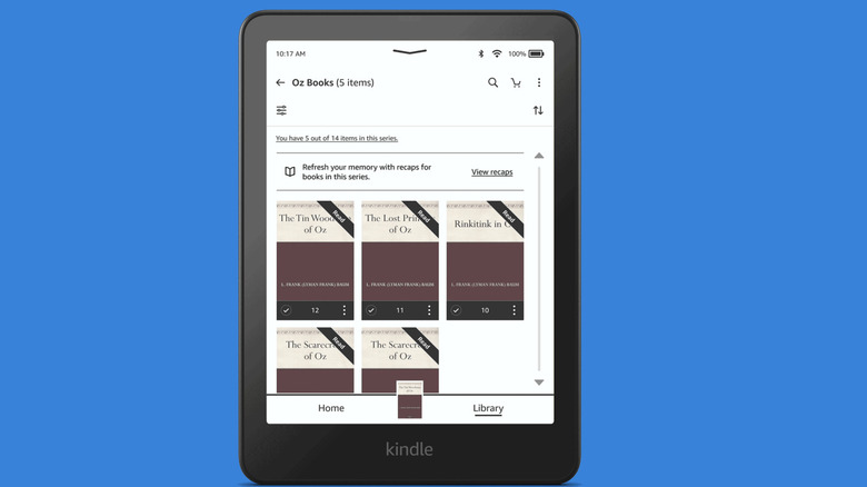 Screenshot of the Recaps feature on Amazon Kindle