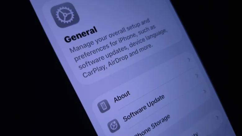 A picture of the General settings menu on iOS, featuring the Software Update tab