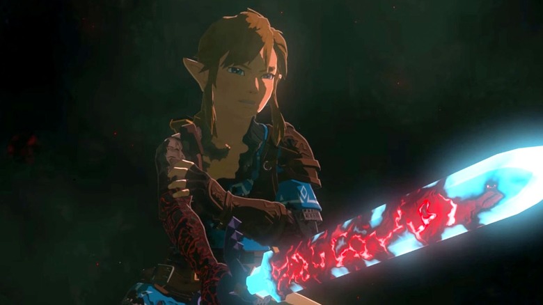 Link holding sword