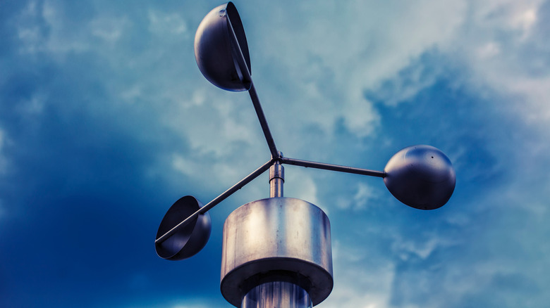 Weather-monitoring equipment in a cloudy day