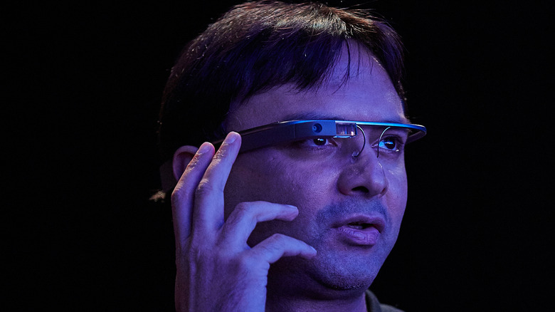 Man wearing Google Glass