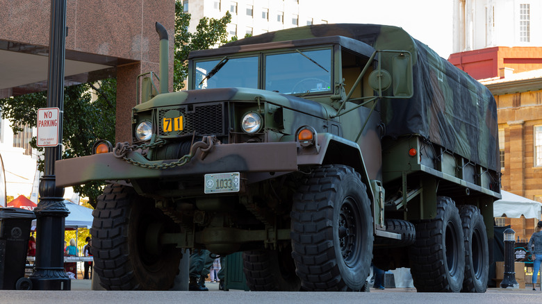 M35 military truck on road