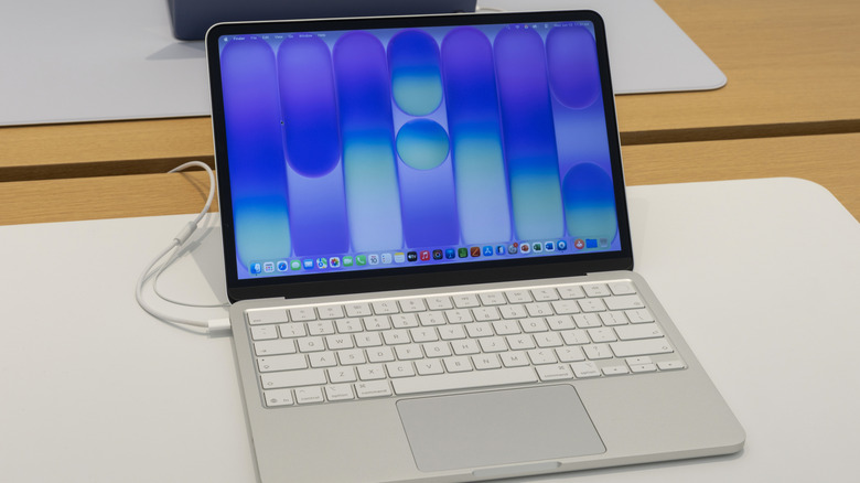 macbook neo on display at an Apple Store