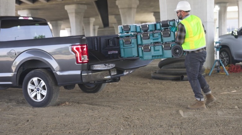Makita MakTrak unloaded from truck.