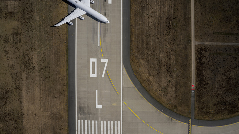 Plane on runway number 7
