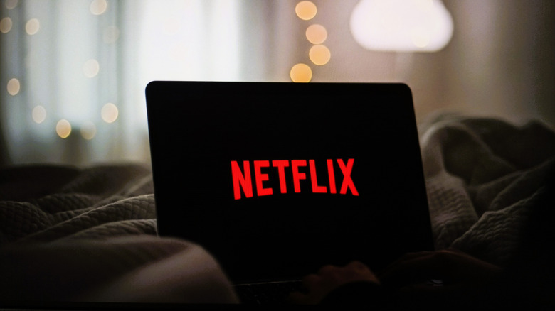 Netflix logo on a laptop
