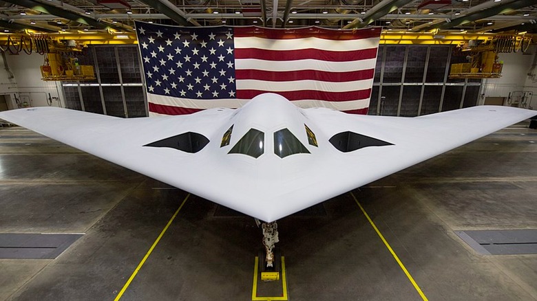 B-21 Raider in a hangar