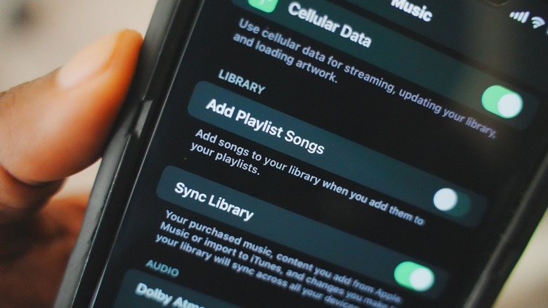Apple Music Sync Library setting