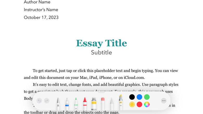 Pages app annotation feature