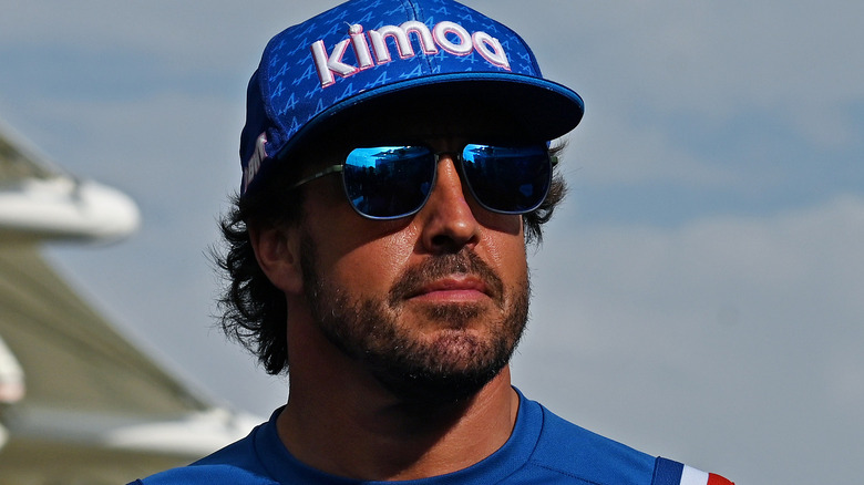 Fernando Alonso stoic with sunglasses
