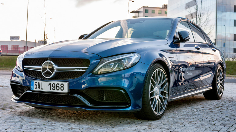 Mercedes AMG C63 parked