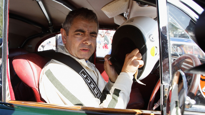 Rowan Atkinson in race car