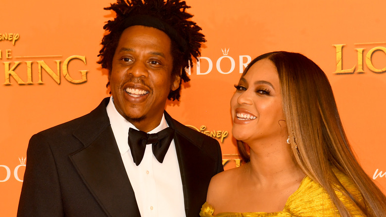 Jay-Z and Beyonce at "Lion King" Premiere