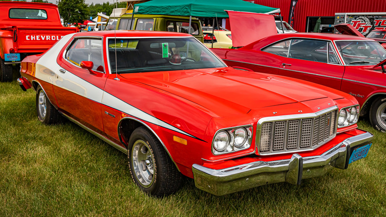 A red 1976 Ford Torino like the one found in "The Continental: From the World of John Wick"