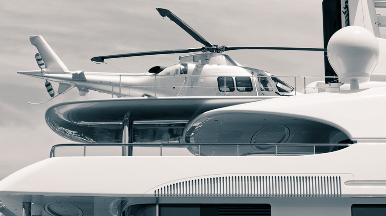Helicopter on yacht