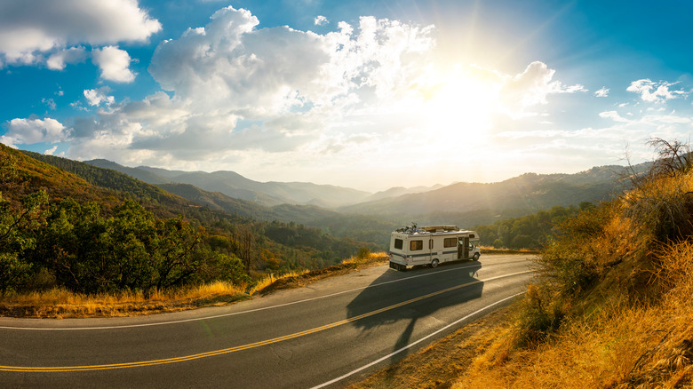 motorhome on the road