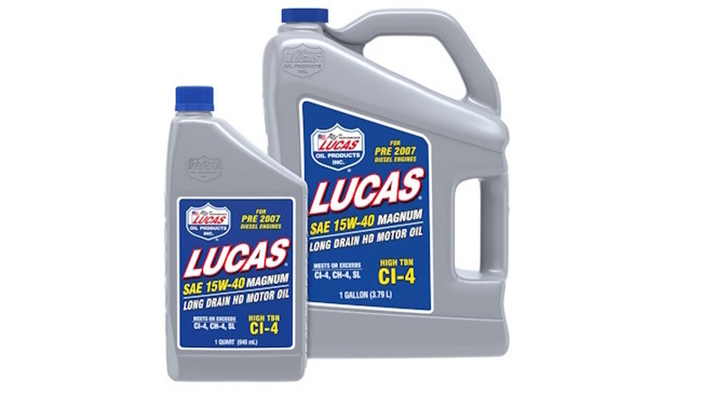 Bottles of Lucas Magnum oil