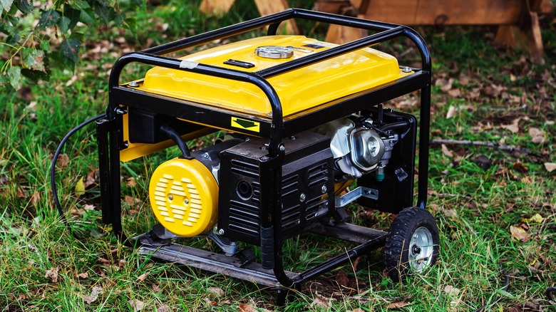 Several portable generators in storage