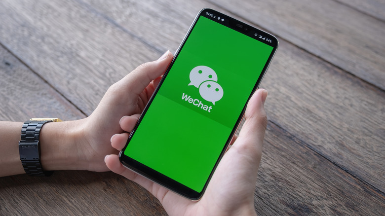 WeChat logo on Android phone